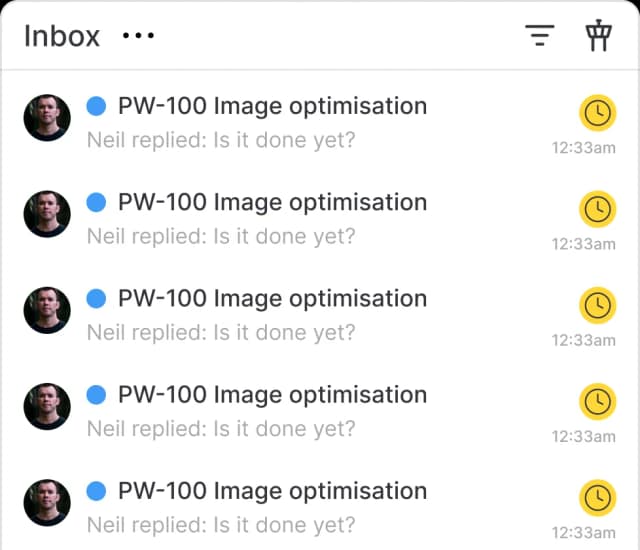 Notifications interface